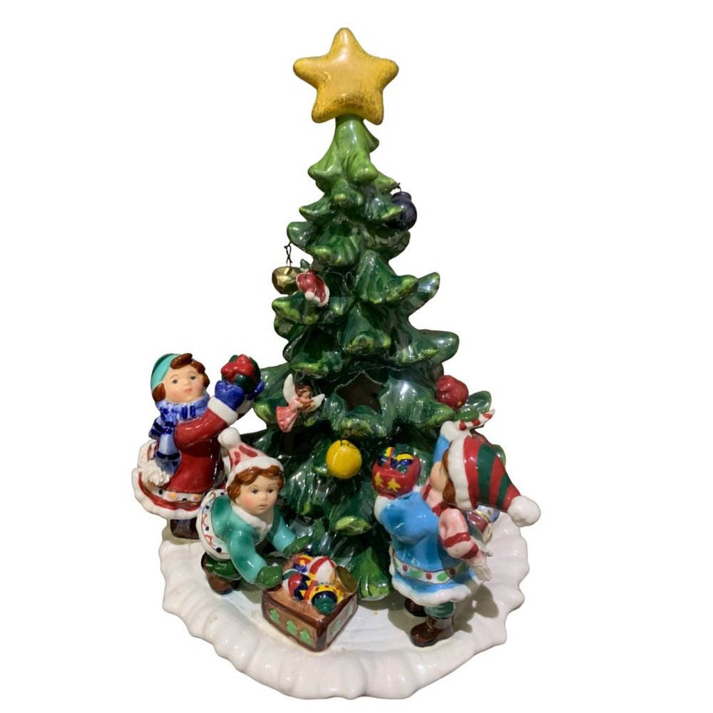Vtg Innovation Giftware Hedgehog Bramble & Clover porcelain kids Christmas *read